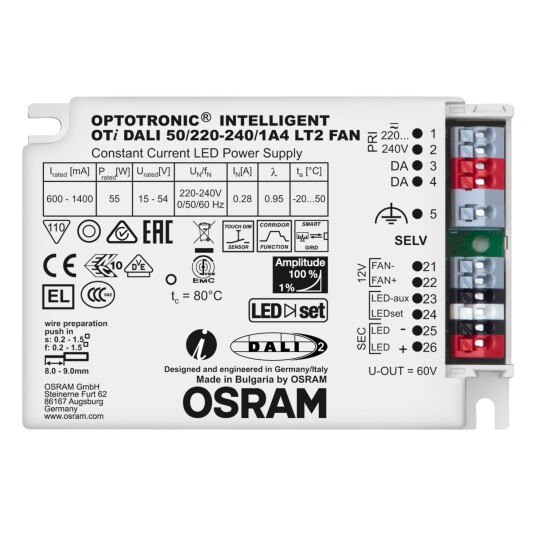 Osram Optotronic Intelligent DALI LED driver 50/220 240/1A4 Belysning Osram Optotronic Intelligent DALI LED driver 50/220 240/1A4 Belysning