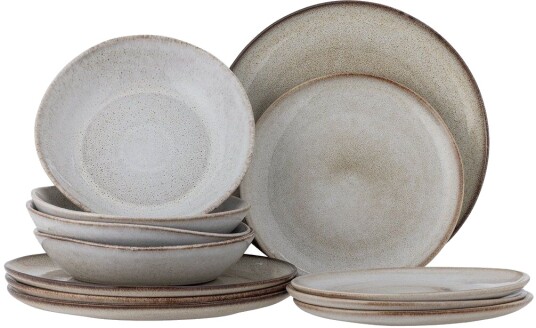 Bloomingville Sandrine servise 12 deler Natur Bloomingville Sandrine servise 12 deler Natur