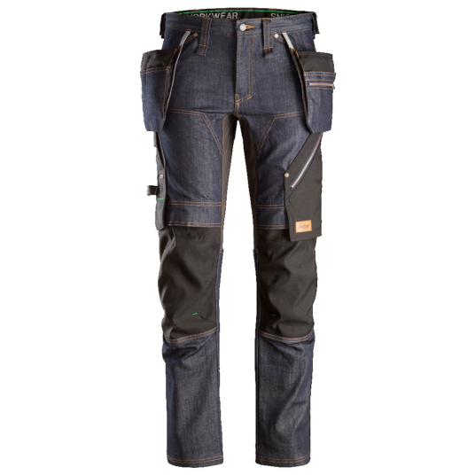 Snickers Workwear 6955 FlexiWork Arbeidsbukse denim / svart 48, Klær