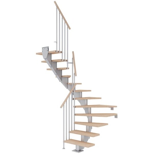 Dolle Hamburg U-trapp Pearl Grey-classic Iii-hvitoljeret Eik-85-12 - Loddret Høyde 240 279 Cm Dolle Hamburg U-trapp Pearl Grey-classic Iii-hvitoljeret Eik-85-12 - Loddret Høyde 240 279 Cm