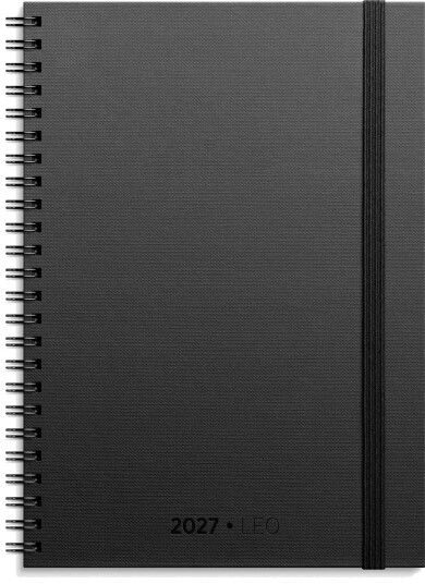 Kalender GRIEG Leo A5 spiral 2027 sort