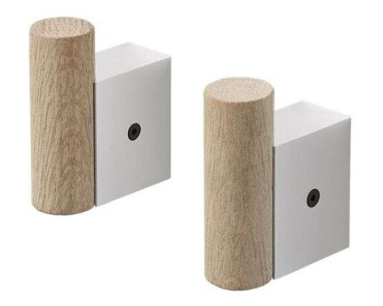 Muuto Attach knagg 2-stk. Oak-aluminum Muuto Attach knagg 2-stk. Oak-aluminum
