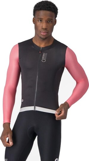 Castelli Coretto LS sykkeltrøye lange ermer black/rosa giro/silver moon herre