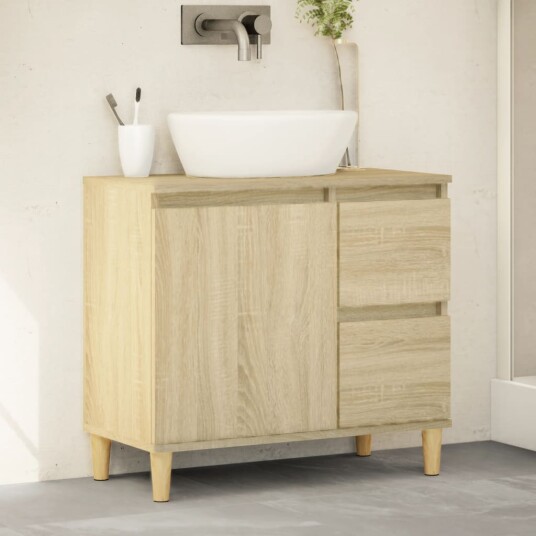 Vidaxl Baderomsskap sonoma eik 65x33x60 cm konstruert tre 847406 Vidaxl Baderomsskap sonoma eik 65x33x60 cm konstruert tre 847406