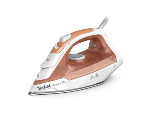 Tefal Virtuo 30 Fv2c40e0 Tørr & Dampstrykejern Keramisk Strykesåle 1,9 M 120 G/Min Fersken Hvit 27 G/Min