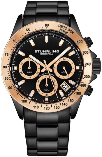 Stührling Original Herreklokke 3960.8 Monaco Sort/Stål Ø42 mm