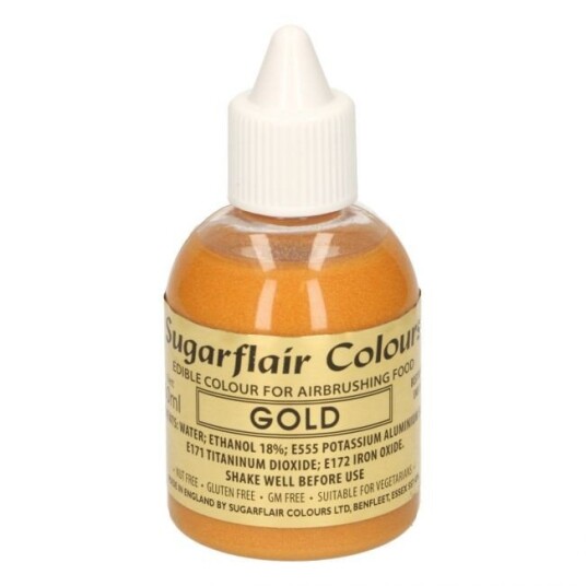 Sugarflair Airbrushfarge Gull 60ml 