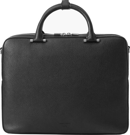 Tiger of Sweden Valise Grained Leather Briefcase Black
