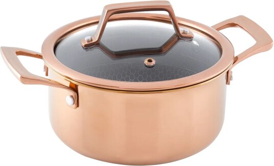 Hâws Santo gryte med lokk hybrid coating 2,2 L Rose Gold