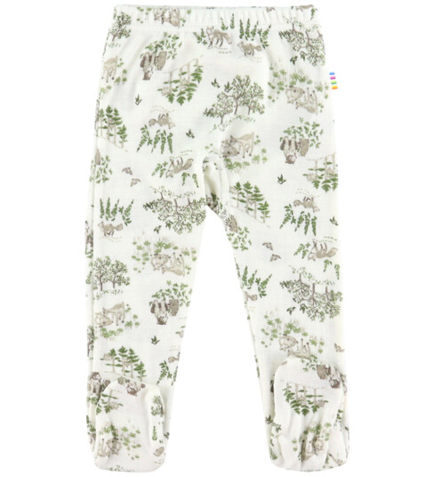 Joha Leggings m. fot Ull/Silke Off White m. trær 80 Leggings Ull Grønn Hvit