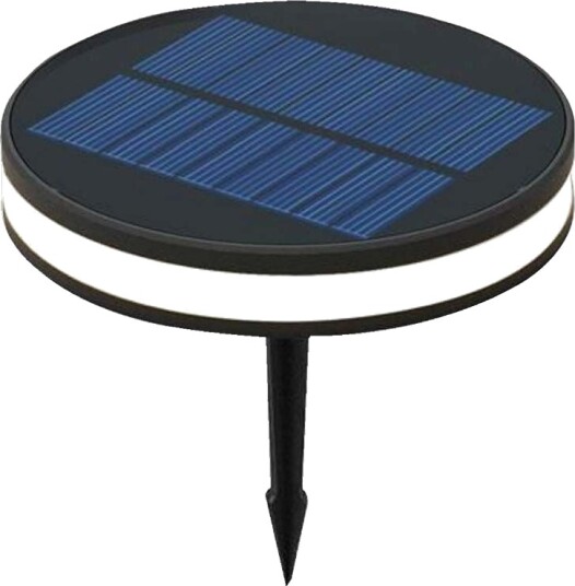 2W Solcelle LED spot med spyd   IP54 3000K sort 1.8W solpanel inkl. batteri   Kulør : Varm
