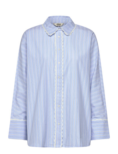 ONLY Onlosiris Ls Striped Lace Shirt Wvn Blue XS ONLY Onlosiris Ls Striped Lace Shirt Wvn Blue XS