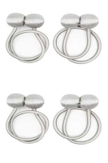 Inf Magnetisk gardinforheng sølvgrått 2-pakning 4-pack Inf Magnetisk gardinforheng sølvgrått 2-pakning 4-pack