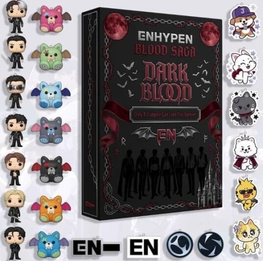 KPOP gruppers adventskalender 2026 nedtellings blindboks i akryl med 24 rom Enhypen