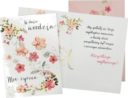 B6 Dame Bursdagskort Blomster