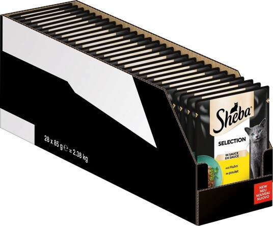 Sheba våtfôr Megapack Varianter Ferskhetspose Selection i saus med kylling 56 x 85 g