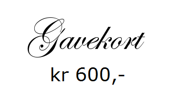 Gavekort pålydende kr 600
