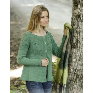 �Green Echo Jacket by DROPS Design Jakke Strikkeoppskrift str. S X Small
