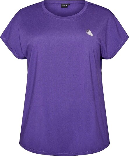 Zizzi Treningstopp Abasic O neck Tee Lilla
