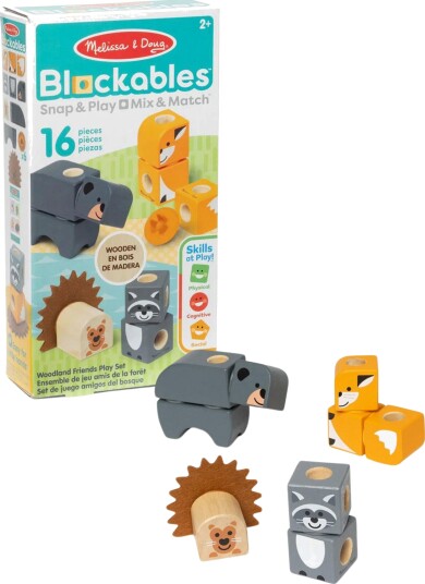 Melissa & Doug Blockables Byggesett Skogsdyr 16 Deler