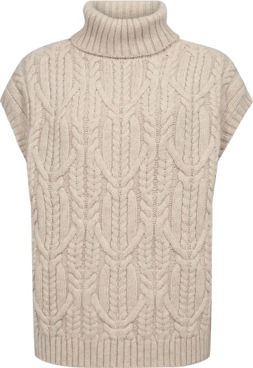 Co" Couture 32222 Rowcc Oversize Cable Knit Vest CREME M