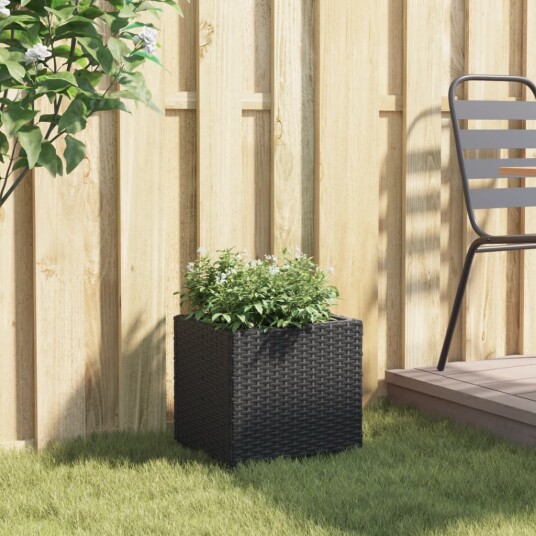 Plantekasse svart 36x30x32 cm polyrotting