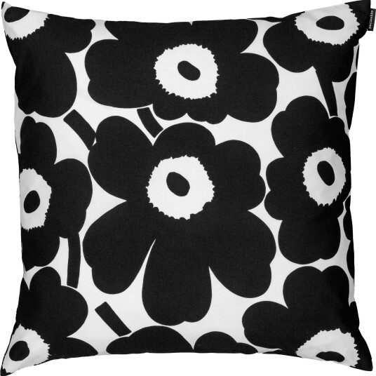 Marimekko Pieni Unikko Putetrekk 50x50 cm Sort / Hvit Marimekko Pieni Unikko Putetrekk 50x50 cm Sort / Hvit
