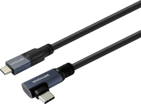 Vivolink Usb-Kabel Usb-C Hann Vinklet Til Usb-C Hann Usb 3.2 Gen 2X2 20 V 5 A 8 M Usb-C Power Delivery 100W 4K 60Hz Støtte Up To 20 Gbps Data Transfer Rate Svart