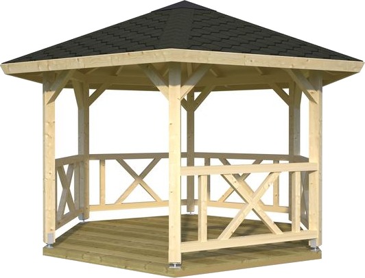 Palmako Paviljong betty 9,9 9,9 m2 6-kantet Palmako Paviljong betty 9,9 9,9 m2 6-kantet