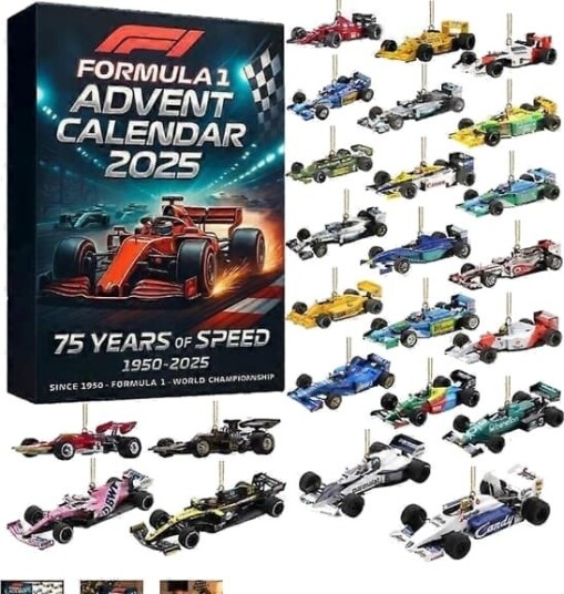 Formel 1 2025 Blind Box Adventskalender for F1 fans juleoverraskelser