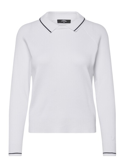 Callaway Collared Knit Sweater White M Callaway Collared Knit Sweater White M