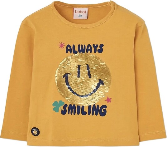 Boboli Knit T Shirt For Girl   MUSTARD   104