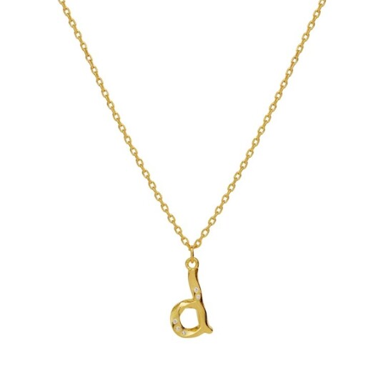 Alphabet Necklace D Forgylt Sølv Sterling 925 40 42.5 45 cm Alphabet Necklace D Forgylt Sølv Sterling 925 40 42.5 45 cm