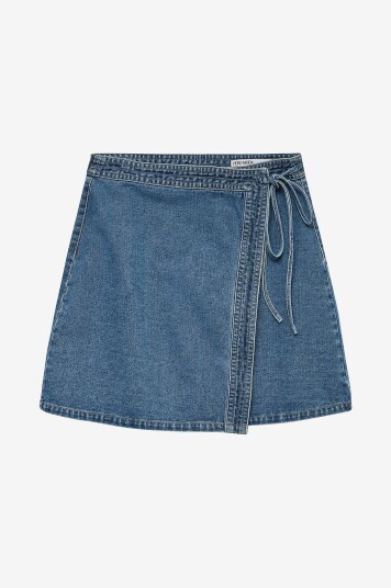 Vero Moda - Omslagsskjørt vmLiza MR Short Denim Wrap Skirt - Blå