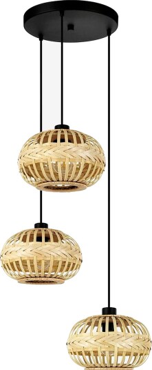 EGLO Pendellampe Amsfield Round With 3 Lamps Svart Takpendler