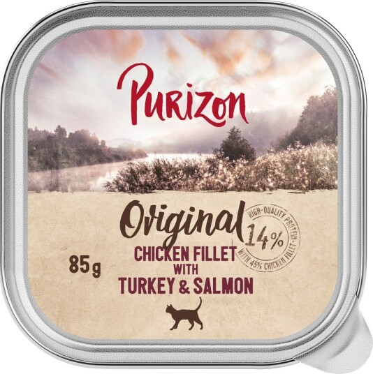Purizon Våtfôr Original Med Og Laks Kyllingfilet Kalkun 6 X 85 G