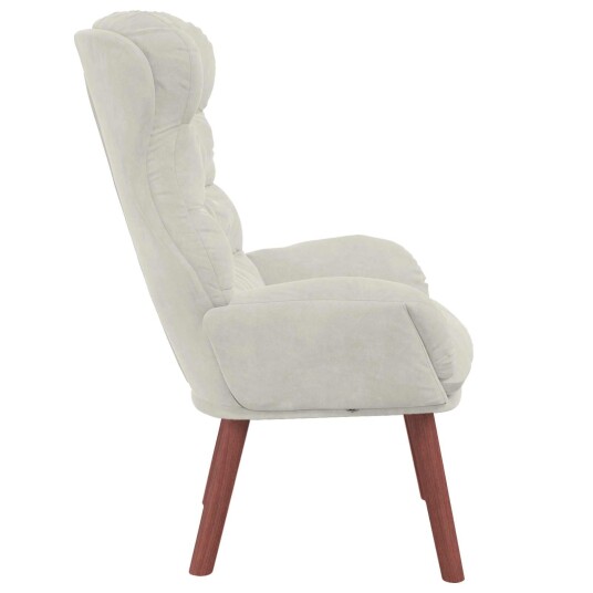 Avslappende stol Krem 69 x 74 x 93 cm Fløyel Avslappende stol Krem 69 x 74 x 93 cm Fløyel