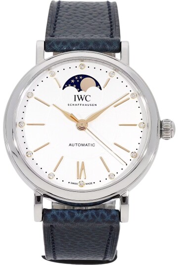 IWC Dameklokke IW459601 Portofino Sølvfarget/Lær Ø37 mm
