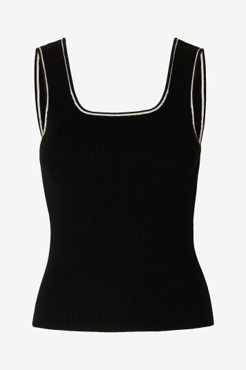 Selected Femme Topp slfKamma Jenny SL Knit Svart
