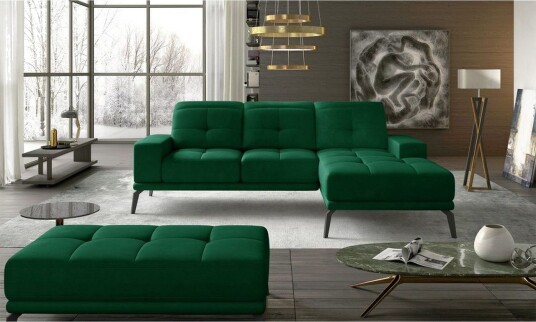 Hjørnesofa Eltap Torrense 265x175x98 cm Kronos 19 Grønn Høyre