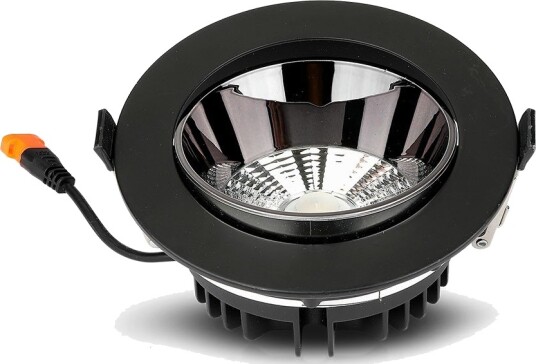 30W LED downlight med Samsung chip 2400lm 120° sort kant Ø22cm 5 års garanti Kulør : Kald