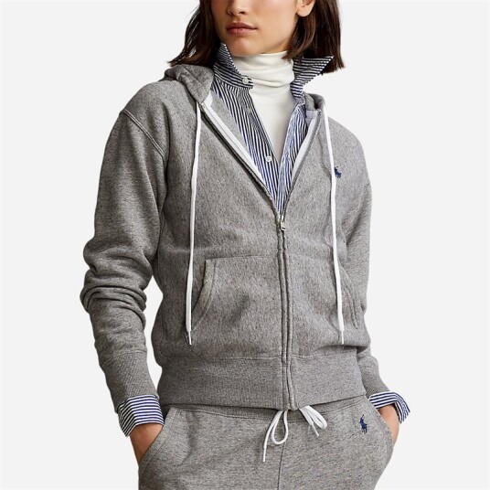 Ralph Lauren Fleece Full-Zip Hoodie - Dark Vintage Heather Grå XL