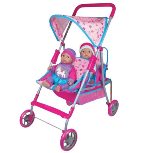 Lissi Dolls Tvillingvogn Med 2 Babydukker