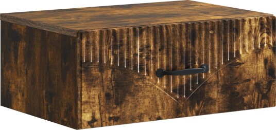  Vegghengt Nattbord Røkt Eik 49 x 34,5 x 20 cm Konstruert tre