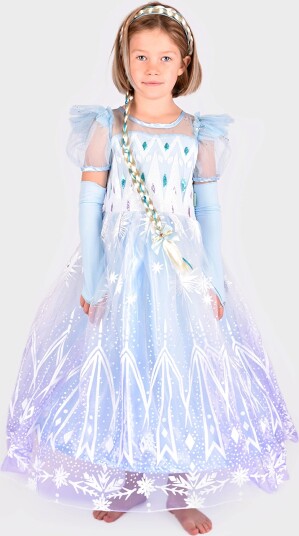 Den Goda Fen Prinsessekjole Frozen Blue 134-140 cm F65035