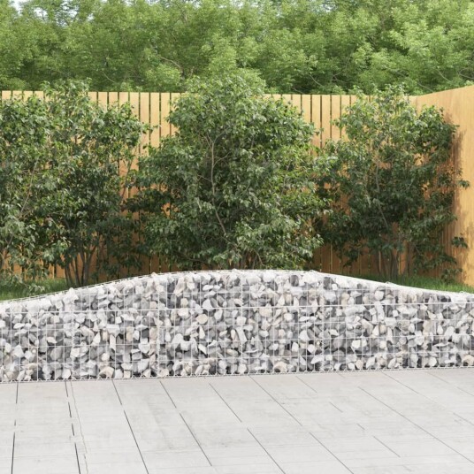 vidaXL Gabionkurver buede 25 stk 400x30x40/60 cm galvanisert jern