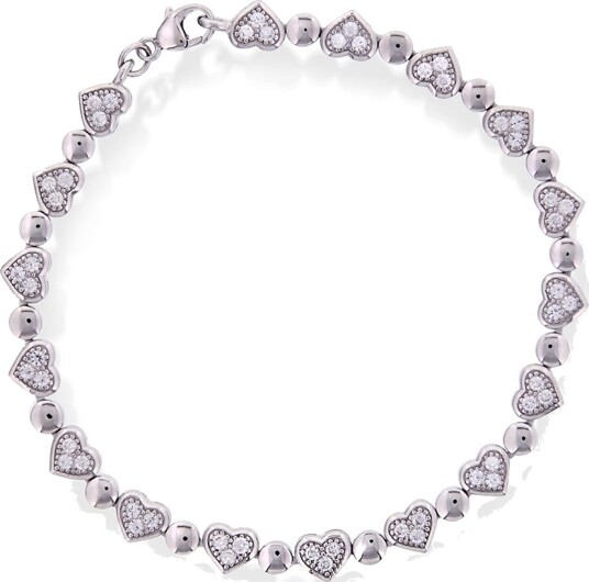 Pan Jewelry, Hjerte armbånd i 925 sølv med zirkonia Pan Jewelry, Hjerte armbånd i 925 sølv med zirkonia