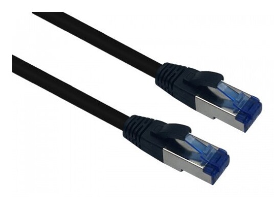 Helos Patchkabel Rj-45 M Til Rj-45 M 2 M S/Ftp Cat 6A Utendørs Uten Krok Svart