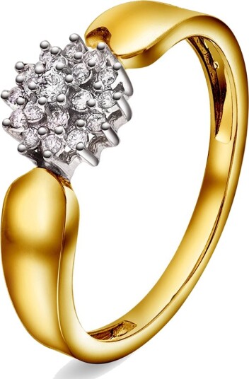 By Gullfunn Rose diamantring i 375 gult gull 0,15 ct