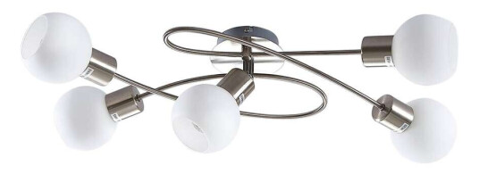 Lindby Taklampe Elaina 5 lyskilder langstrakt matt nikkel